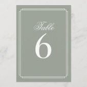 アールデコセージ緑の表の番号 招待状 (裏面)