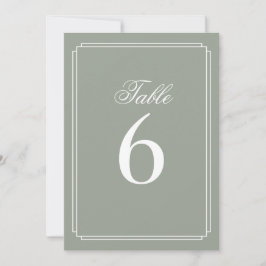 アールデコセージ緑の表の番号 招待状