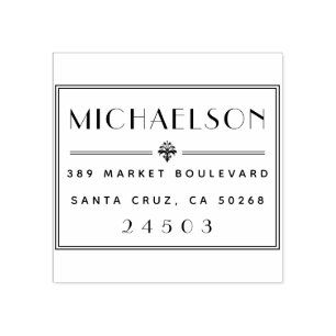 アールデコタイポグラフィファミリ名差出人住所 ラバースタンプ