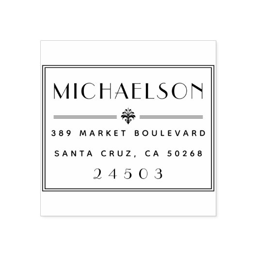 アールデコタイポグラフィファミリ名差出人住所 ラバースタンプ (インプリント)