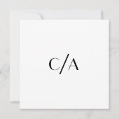 アールデコタイポグラフィ白黒日付の保存 招待状 (裏面)