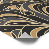 アールデコタイルフローラ。ブルーベル花 ポスター (角)