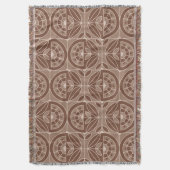 アールデコタイルフローラ(terracota) スローブランケット (正面縦)