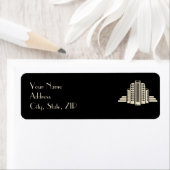 アールデコタワーレイインブラックとアイボリー結婚ズ ラベル (インサイチュ)