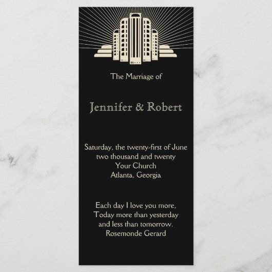 アールデコタワーレイ結婚式 プログラム (正面)