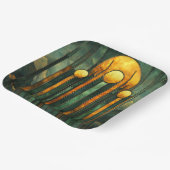 アールデコターコイズグリーン金ゴールドサン ペーパープレート (傾斜あり)