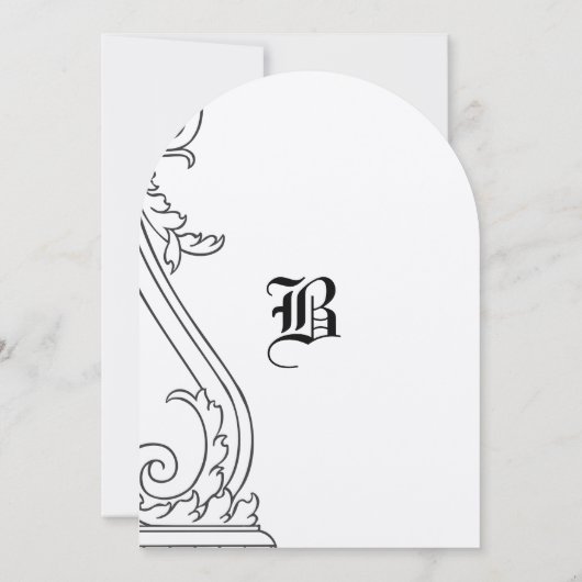 アールデコダイカット結婚式招待状 招待状 (裏面)