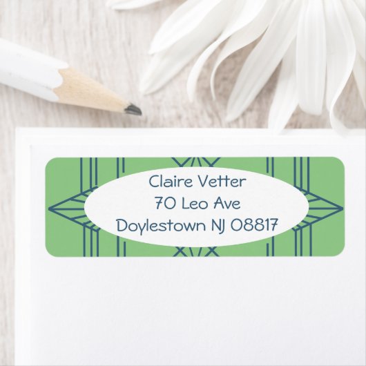 アールデコダイヤモンドと正方形 ラベル (インサイチュ)