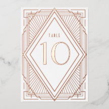 アールデコダイヤモンドバラ結婚金ゴールドのテーブル番号