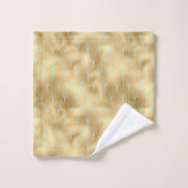 アールデコダイヤモンドパターン2、金ゴールドおよびティール(緑がかった色) バスタオルセット (ウォッシュタオル)