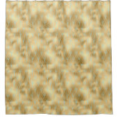 アールデコダイヤモンドパターン2、金ゴールド&ティール（緑がかった色） シャワーカーテン (正面)