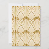 アールデコダイヤモンドホワイトと金ゴールド結婚ズ 招待状 (裏面)