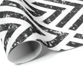 アールデコダイヤモンド三角形白黒グリッター ラッピングペーパー (ロールコーナー)