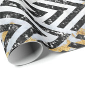アールデコダイヤモンド三角形白黒大理石 ラッピングペーパー (ロールコーナー)