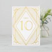 アールデコダイヤ結婚モンドの表番号 箔招待状 (立ち正面)