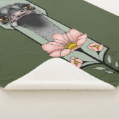 アールデコダチョウ花グリーン シェルパブランケット (3/4)