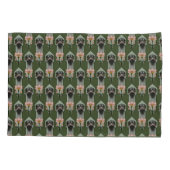 アールデコダチョウ花グリーン 枕カバー (裏面)