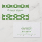 アールデコダマスク名刺、緑 名刺 (正面/裏面)