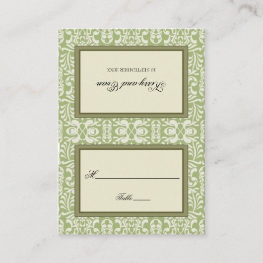 アールデコダマスク座席表 プレイスカード (正面)