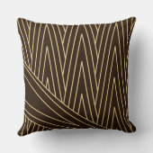 アールデコダークブラウンと金ゴールド装飾用クッション クッション (裏面)