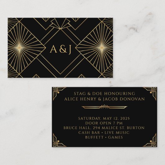 アールデコチケットジャックとジル・スタッグとドー 名刺 (正面/裏面)