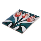 アールデコチューリップフローラウォールデコールアールヌーボーセラム タイル (側面)