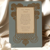 アールデコツリーとスクロール結婚ワーク 招待状