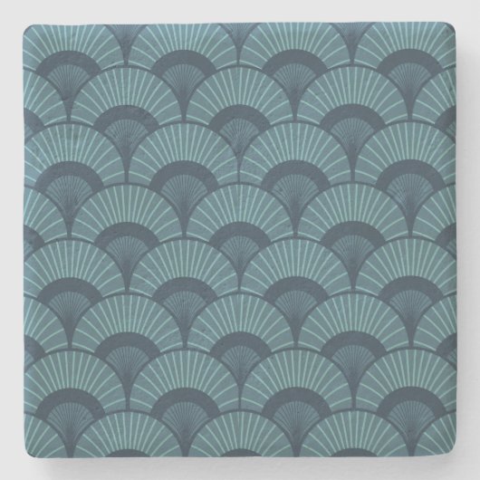 アールデコティール（緑がかった色）コースター ストーンコースター (正面)