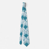 アールデコティール（緑がかった色）ファン ネクタイ (裏面)