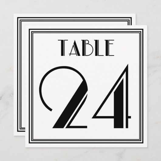 アールデコテーブル番号24 招待状 (正面/裏面)