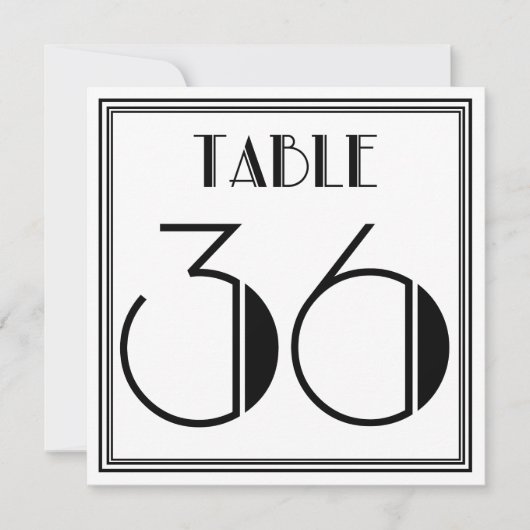 アールデコテーブル番号36 招待状 (正面)
