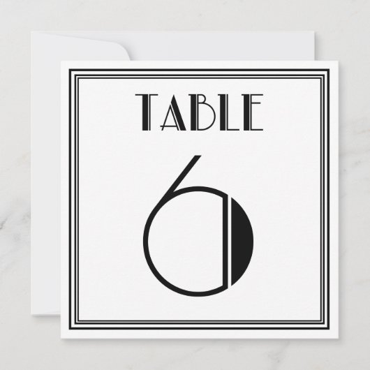 アールデコテーブル番号6 招待状 (正面)