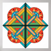 アールデコテーマと顔付きポスタおもしろいー ポスター (正面)