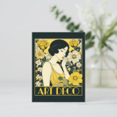 アールデコデイウーマン&フラワーズ ポストカード (スタンド正面)
