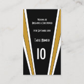 アールデコデザインブラックと金ゴールド結婚ズ プレイスカード (裏面)