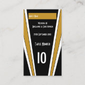 アールデコデザインブラックと金ゴールド結婚ズ プレイスカード (正面)