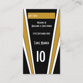 アールデコデザインブラックと金ゴールド結婚ズ プレイスカード