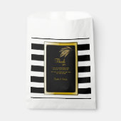 アールデコデザイン金ゴールド離れバラブラックストライプ フェイバーバッグ (正面)