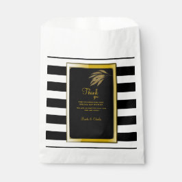 アールデコデザイン金ゴールド離れバラブラックストライプ フェイバーバッグ