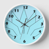 アールデコデザイン青 壁時計 (正面)