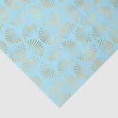 アールデコデザイン、ティール（緑がかった色）、および金ゴールドパターン 薄葉紙 (詳細)