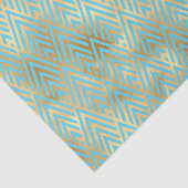 アールデコデザイン、ティール（緑がかった色）、金ゴールドダイヤモンドパターン 薄葉紙 (詳細)