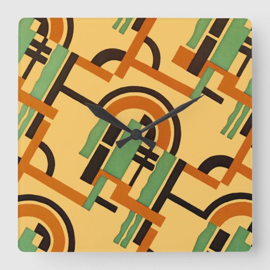 アールデコデザイン#7アットエムポロモファ スクエア壁時計 (正面)