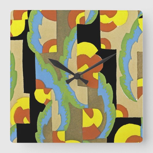 アールデコデザイン#9アットエムポロモファ スクエア壁時計 (正面)