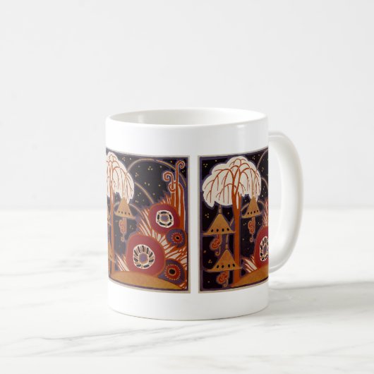 アールデコデザインNo.4エキゾチックガーデン コーヒーマグカップ (正面右)