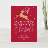 アールデコトナカイ写真深い赤金ゴールド シーズンカード (正面)