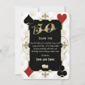 アールデコトランプのポーカー50と素晴らしい誕生日 サンキューカード (裏面)