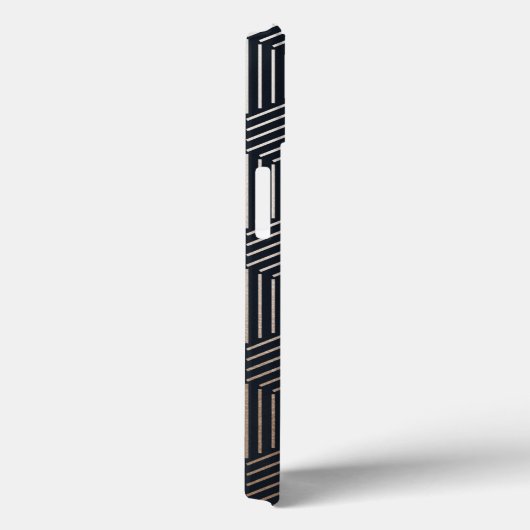 アールデコトレンディー六角紺青青銅箔線 Case-Mate iPhoneケース (裏面 / 右)