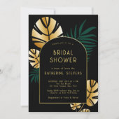 アールデコトロピカルジャングルボホフレームブライダルシャワー 招待状 (正面)