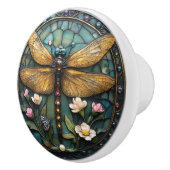 アールデコトンボ真珠ステンドグラス セラミックノブ (右)